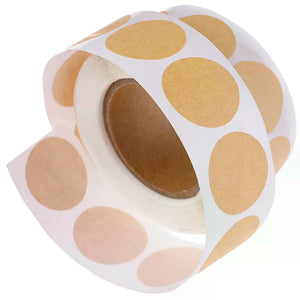 1 inch round paper label stickers showing size and smooth writable surface