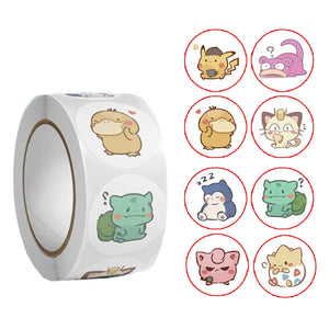 500PCS kawaii anime stickers roll made from waterproof PVC