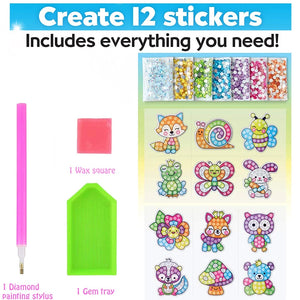 Animal themed diamond painting sticker set for kids DIY crafts