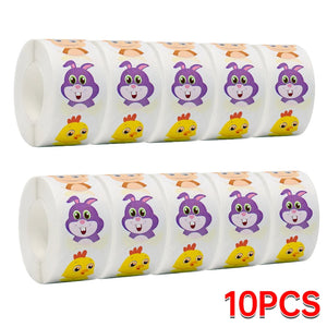 Kids reward stickers featuring colorful cartoon designs