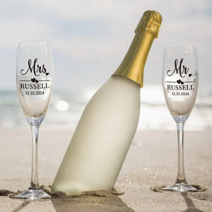 Custom name champagne glass as a thoughtful gift idea