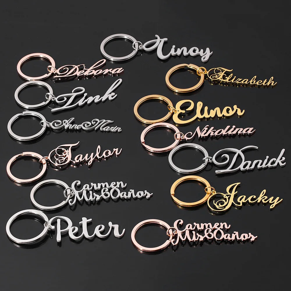 custom name keychain gift for men and women stainless steel