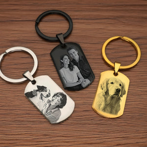 Custom photo keychain made from durable stainless steel with high-detail photo print
File name:
