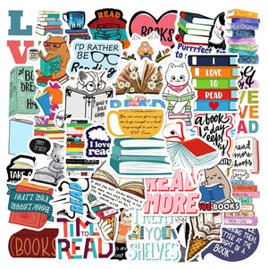 Dark romance reading aesthetic stickers applied on laptop and phone case