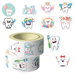 Dental reward stickers used in pediatric dental clinics as patient rewards after checkups