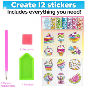Diamond painting craft stickers set for kids creative projects