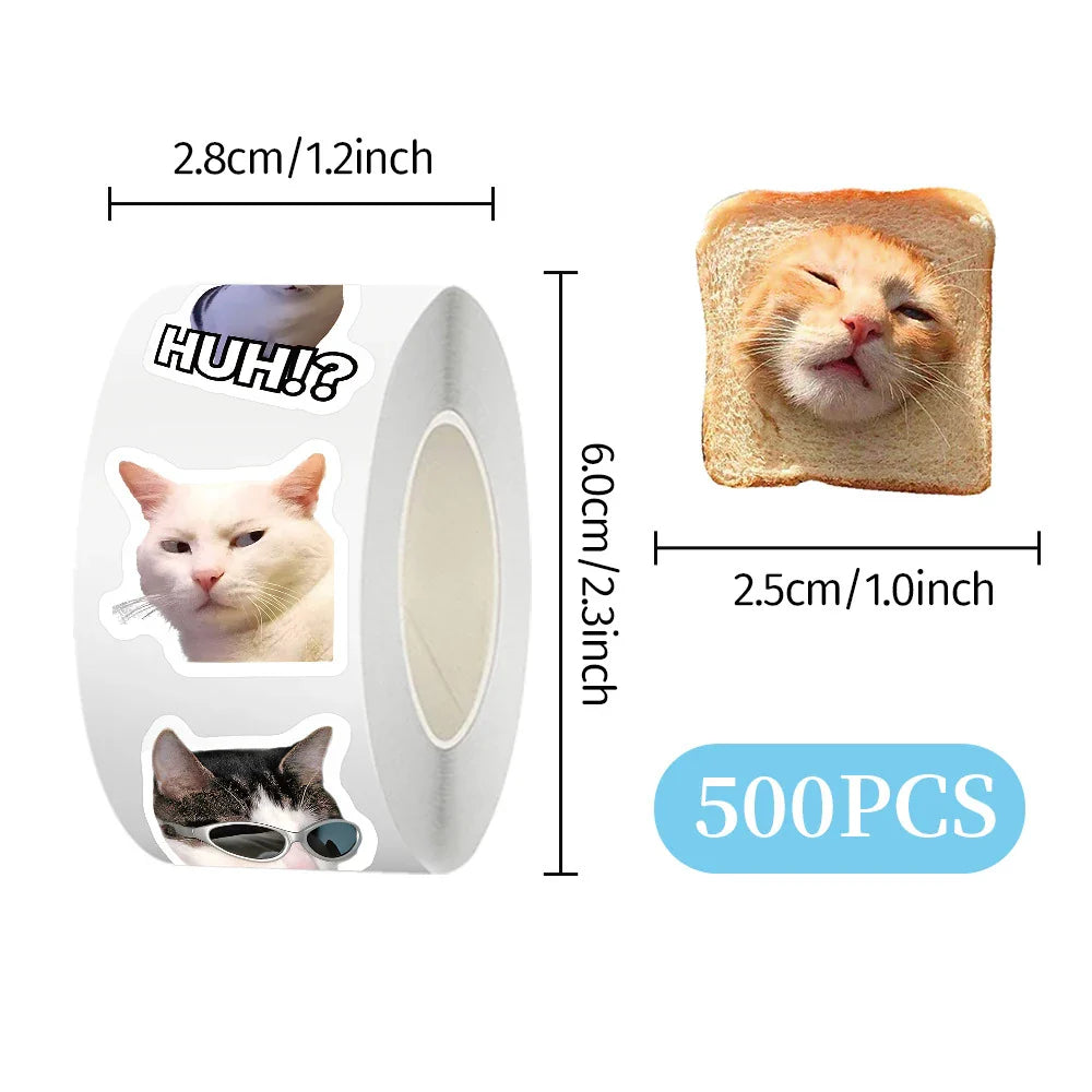 funny cartoon cat reward stickers waterproof pvc labels for kids