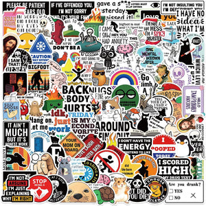 Funny prank meme stickers pack with waterproof cartoon graffiti designs