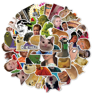 Funny reaction meme stickers with exaggerated facial expressions