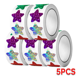 Glitter star shaped stickers roll for scrapbooking and DIY projects