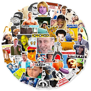 Waterproof graffiti meme stickers pack for laptops, skateboards, and DIY craft
