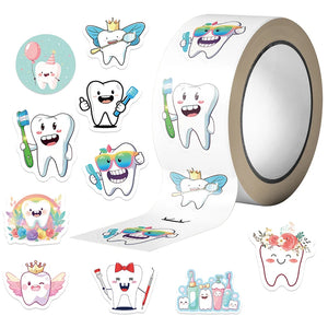 Kids dental stickers used by parents and teachers to reward daily brushing routines