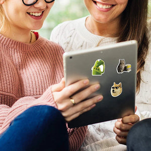 Meme stickers perfect for decorating laptops, phones, and notebooks