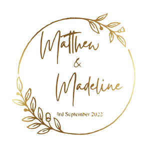 Mr and Mrs gold foil clear thank you stickers for wedding favors