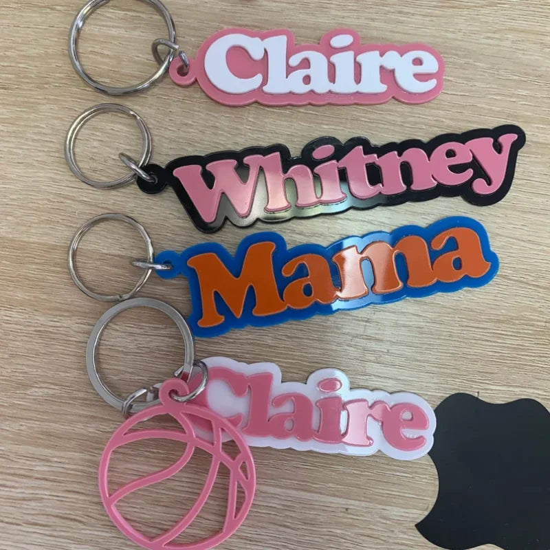 personalized 3D name keychain for kids backpack