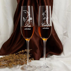 Luxury personalized champagne glasses for formal celebrations