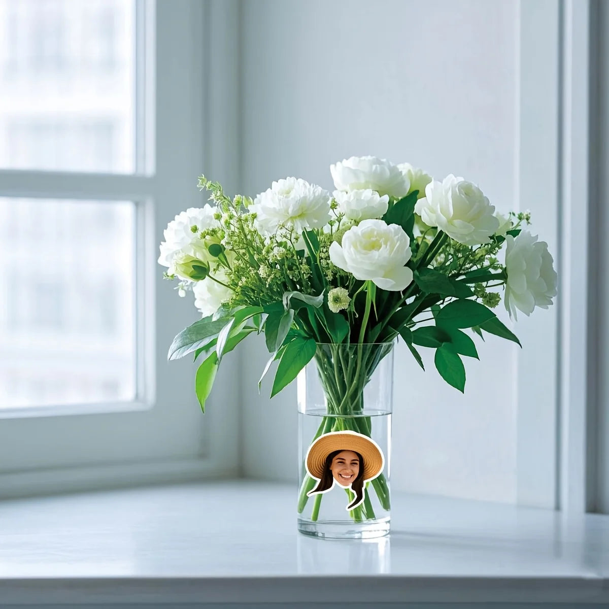 Personalized face sticker cutout created from uploaded photo