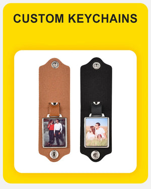 personalized photo keychain attached to keys