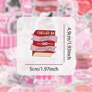 pink romance book inspired sticker for book lovers
