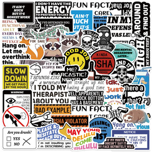 Reusable PVC vinyl stickers with funny sayings and bright high-quality printing