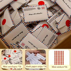 Round stickers included with mini envelopes for sealing love notes