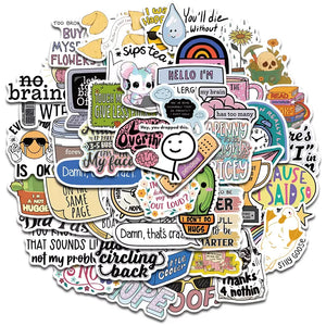 Sarcastic cartoon stickers perfect for DIY crafts, scrapbooking, and journaling