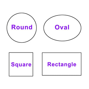 Square and rectangle custom sticker shape options for logo labels