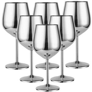 Stainless steel red wine glasses with 500ml capacity