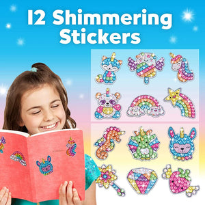 Unicorn themed diamond art sticker set for kids creative craft play