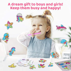 Unicorn and rainbow diamond painting sticker kit for kids
