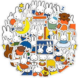 Waterproof Miffy kawaii stickers suitable for laptops, bottles, and DIY crafts