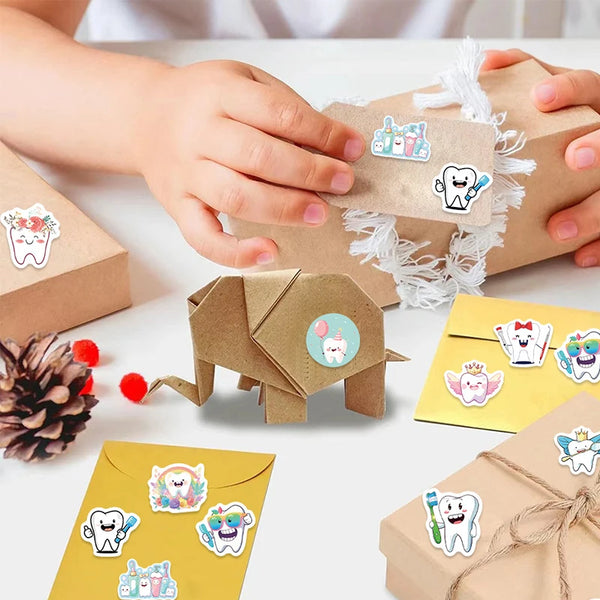 Adorable Tooth Stickers Roll