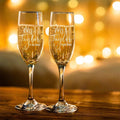 Personalized Wedding Champagne Flutes Set of 2 – Engraved Bride & Groom Toasting Glasses