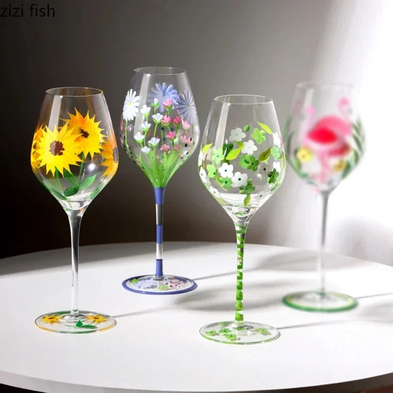 Hand-Painted Flamingo Wine Glass – Handmade Red Wine & Champagne Glass