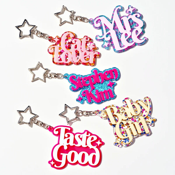 Sparkly Custom Name Keychain