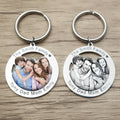 Personalized Photo Keychain – Custom Engraved Picture Keyring, Family Portrait Memory Gift for Her