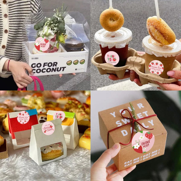 Cute Strawberry Thanks Stickers