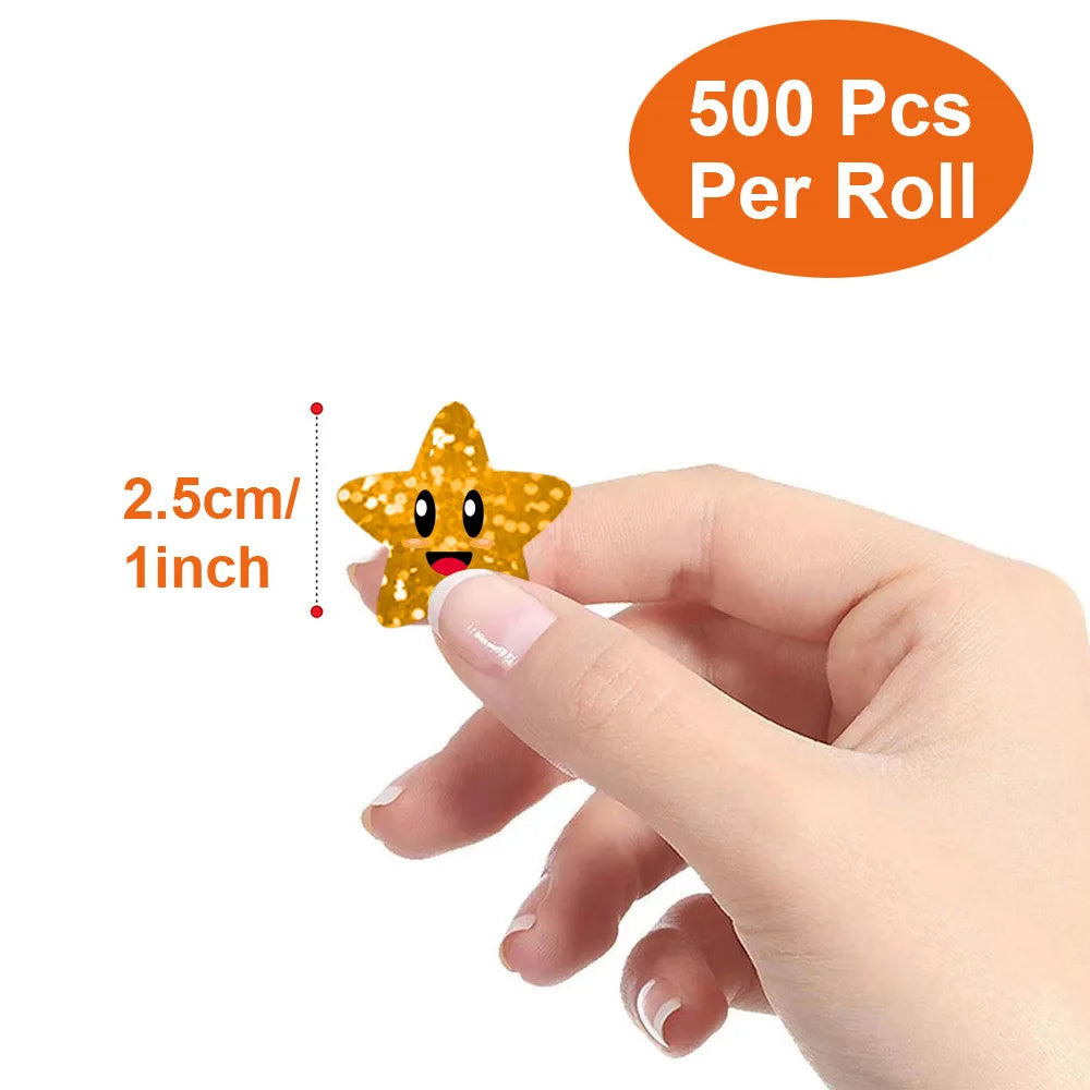 100-500PCS New Stars Stickers Thank You Stickers Photocard Decor Packaging Pack Stickers Roll Rolling Lables