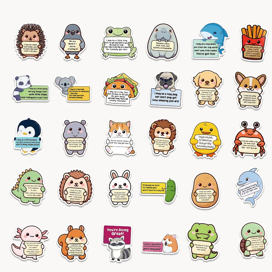 affirmation animal stickers waterproof vinyl decals for scrapbooking and journaling
