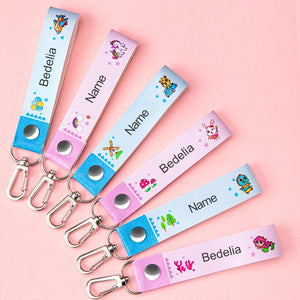 anti lost name keychain for kids backpacks