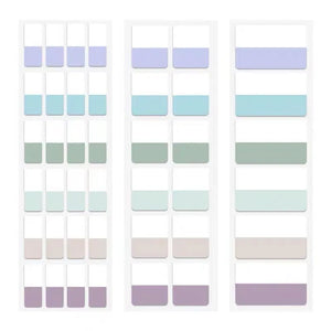 Arrow index tabs organizing pages in books and planners with clear removable tabs