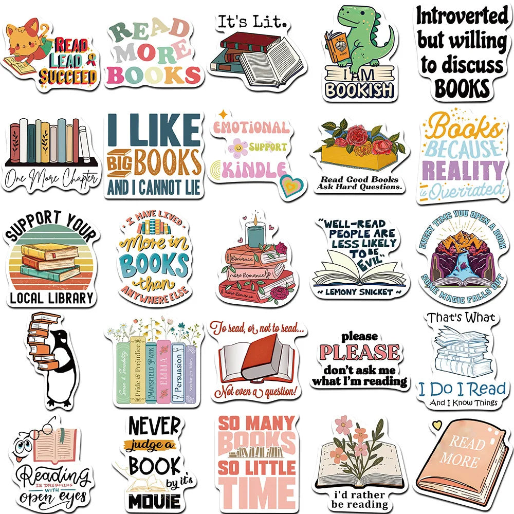 Bookish aesthetic stickers ideal for DIY crafts and creative decoration