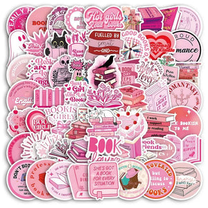 Classic bookish stickers for journaling featuring Jane Austen quotes and vintage reading designs