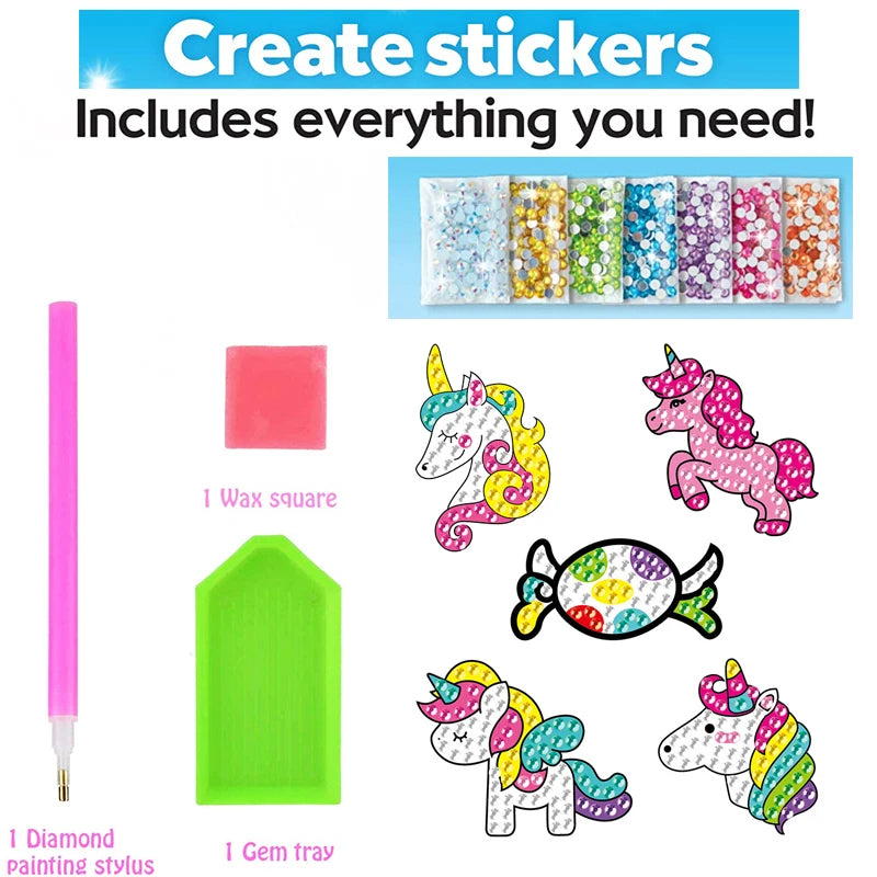 Colorful diamond sticker craft kit for kids art activities