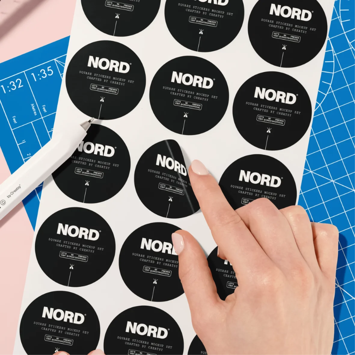 Custom paper stickers designed for birthday parties and children events