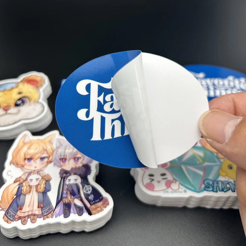 custom business branding stickers round and shape cut