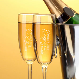 Custom champagne glass for birthdays weddings and celebrations