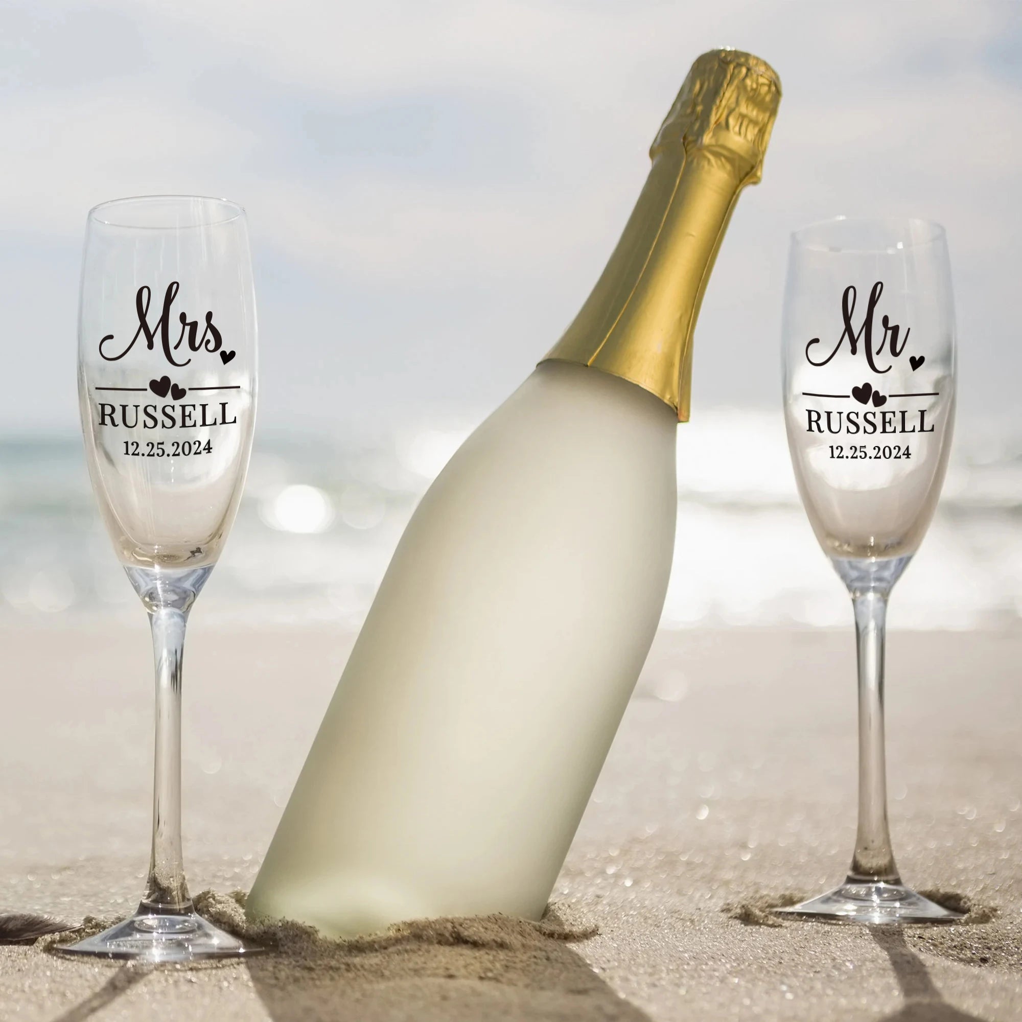 Custom name champagne glass as a thoughtful gift idea