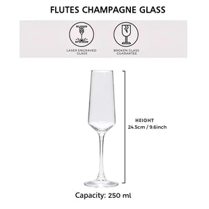 Custom name champagne glass made from premium glass