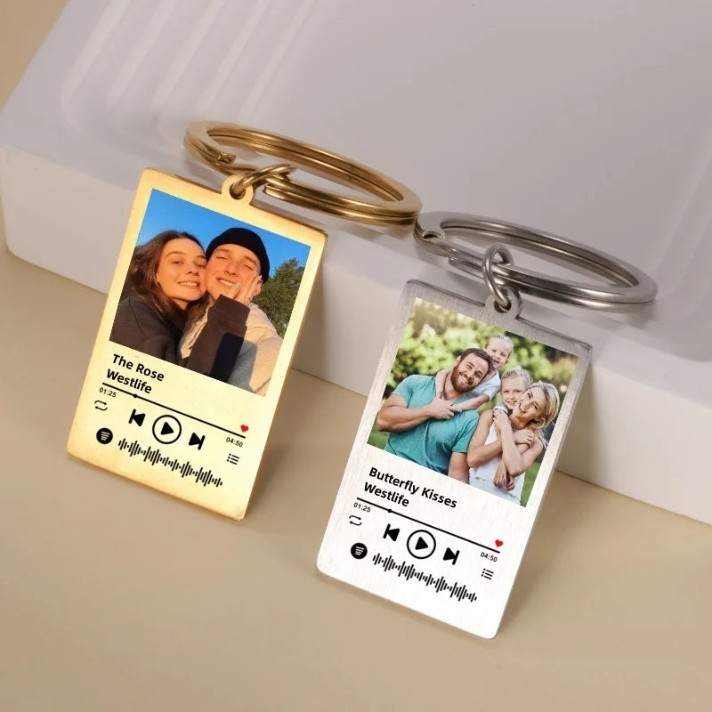 custom photo keychain with music song